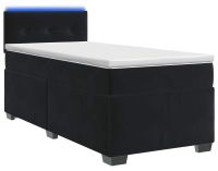 vidaXL Boxspringbed met matras en LED-verlichting, zwart, 90 x 200 cm, fluweel