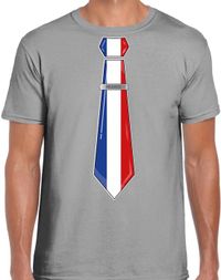 Bellatio Decorations Chemise de déguisement pour hommes - cravate France - gris - supporter - soirée à thème M