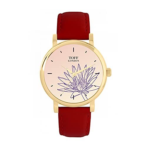 Toff London Paarse Waterlelies Bloem Horloge