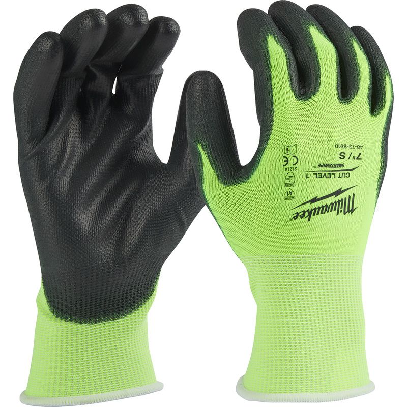 Toolstation Milwaukee werkhandschoenen Hi-vis Snijklasse 1/A - 10/XL (12 paar)