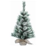 Everlands Finley Kunst kerstboom - klein - besneeuwd - 60 cm - D36 cm - kunstboom - miniboom - sneeuw