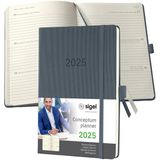 Sigel Conceptum weekagenda - A5 - 2025 (NL/FR/EN/DU) - Dark Grey - hardcover