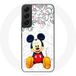 Maniacase Etui voor Samsung Galaxy S22 Mickey Mouse Bloemen Harten