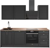 Vicco Complete keukeneenheid Fame-Line, Anthrazit-Gold Landhaus/Antraciet, 230 cm, WB Eik