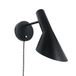 B·LED BARCELONA LED Wandlamp met kabel, stekker en schakelaar, leeslamp, elegant design, modern, Scandinavisch, draaibaar, zwart, voor slaapkamer met E27-fitting