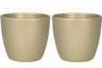 Floran - Pot de fleurs - Céramique - Doré - D10.5cm - 2 pièces