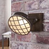 Lindby Buitenspot 1 Licht Metaal, Glas H: 13 cm G9 Roest, Wit