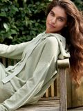 REPEAT cashmere Gebreide hoodie van katoen-mix