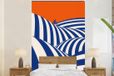 Nr1Wallpaper B.V. Papier peint Cycliste - Collines - Rayures - Bleu - Largeur 225 cm x hauteur 350 cm