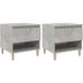 Icecat Tables de chevet 2 pcs Armoire de chevet Table de nuit Gris béton 50x46x50 cm Bois d'ingénierie