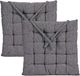 Giftdecor Decorama Stoelkussen - 2x - binnen/buiten - donkergrijs - 40 x 40 x 5 cm - polyester
