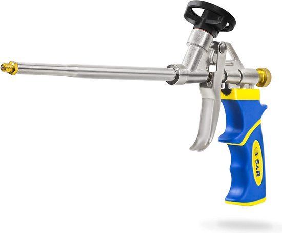 Schuimpistool, professionele kwaliteit doseerpistool voor blikjes van bouwschuim, ergonomische handgreep, teflon gecoate blikhouder, nauwkeurig instelbare schuimafgifte, PU-bouwschuimpistool voor pistoolschuim