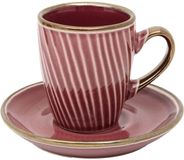 ATMOSPHERA CREATEUR D'INTERIEUR JJA Coffret 2 tasses avec coupelles Ella 90ml grenat