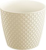 Prosperplast Orient Plant Pot - 26cm - Cream White - Indoor/Outdoor