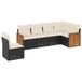 VidaXL Loungeset 7-delig met kussens, poly rotan, zwart