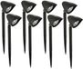 Gerimport - Lampe de jardin solaire - 8x - noir - LED - rechargeable - H37cm