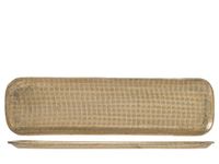 H&h Vassoio Chennai in Alluminio Decorato Inciso a Texture Colore Oro cm 58x15x1,5h