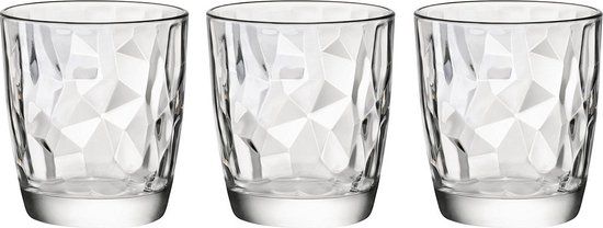 Bormioli Rocco Diamond Tumbler Water Glasses - 12x 305ml - Transparent