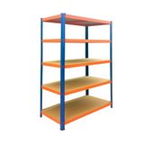 Merkloos / Sans marque Relaxdays Stellingkast - 200x100x60cm - tot 875 kg - blauw-oranje