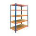 Merkloos / Sans marque Relaxdays Stellingkast - 200x100x60cm - tot 875 kg - blauw-oranje