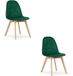 BORA Velvet Stoelen – Set van 2 – Donkergroen Fluweel – Scandinavisch Design – Beukenhouten Poten – Modern & Ergonomisch