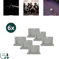Melvy® LP Houder Freddie - 6-stuks - Wit - LP Opbergsysteem - Vinyl Houder - Platenhouder
