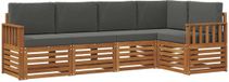 vidaXL - Canapé d'angle - 5 places - Naturel et anthracite - Polyester