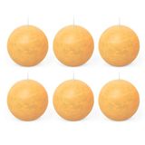 Spaas 6x Rustieke Balkaars 80 mm 24u, Zandkleur