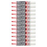 Pentel Maxiflo Dry Wipe Beitel Tip Marker - Rood (Pack van 12)