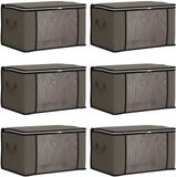 vidaXL Opbergdoos met Transparant Zijpaneel - 6 Stuks - Nonwoven Stof - 33,6 L
