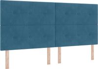 vidaXL Boxspring bed met hoofdeinde Donkerblauw 200 x 200 cm Fluweel