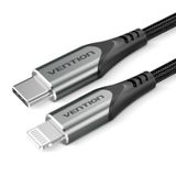Vention TACHH mobiele telefoonkabel Grijs 2 m USB C Lightning