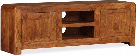 vidaXL TV-meubel 120x30x40 cm Massief Hout Bruin
