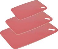 Excellent Houseware Planches à découper - set de 3 - plastique - Saumon - 24/30/35 cm