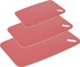 Excellent Houseware Planches à découper - set de 3 - plastique - Saumon - 24/30/35 cm