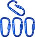 Abbey Camp Karabijnhaken Aluminium de haute qualité - Set de 4 - Bleu - Fermeture à vis
