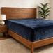 Cathay Home Queen Flanel-pluche hoeslaken - ultra zacht en dik pluche, pluist niet - het hele seizoen gezellige warmte - Alleen hoeslaken met diepe zak van 30 cm (Queen, marineblauw)