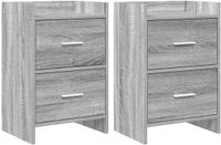 vidaXL Nachtkastjes 2 st Grijs Sonoma 40 x 30 x 60 cm Bewerkt hout