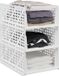 Relaxdays Kast organizer - set van 3 - stapelbaar - uittrekbaar - 18 x 33,5 x 43,5 cm - wit