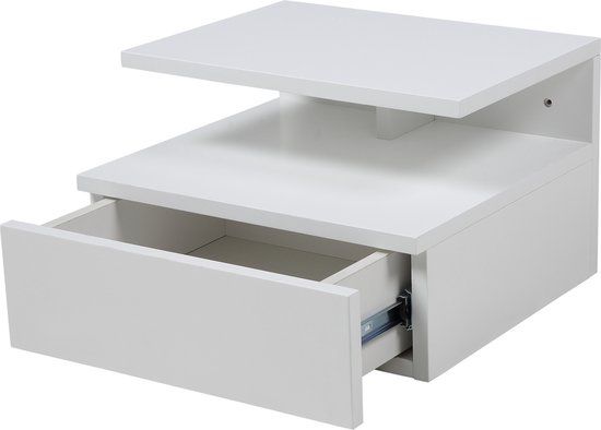 Liv AC Design Furniture Hangend nachtkastje 'Cecilie' met lade, kleur wit - 5705994697377