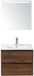 BES LED Dante Badmeubelset 60 cm - Walnoot - Keramische Wastafel Wit Enjoy met Sence Spiegel