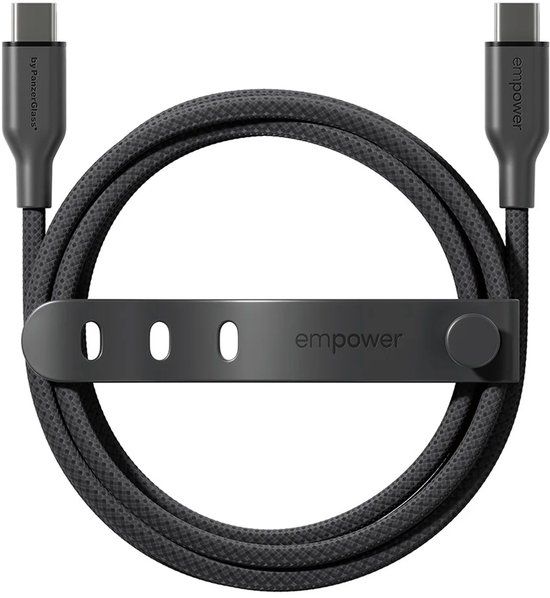 Empower by PanzerGlass Racing USB-C naar USB-C Oplaadkabel - 60W - 2 meter - Space Black