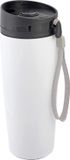Merkloos / Sans marque Inspirion Gmbh RVS Thermosbeker - Koffie/thee reisbeker - Isoleerbeker - wit - 380 ml