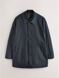 Next - Heren - Regenbestendige, gewatteerde jas met trechterhals - Blauw