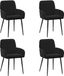 vidaXL Eetstoelen - 4 stuks - Fluweel - Zwart - 56.5 x 50 x 85 cm