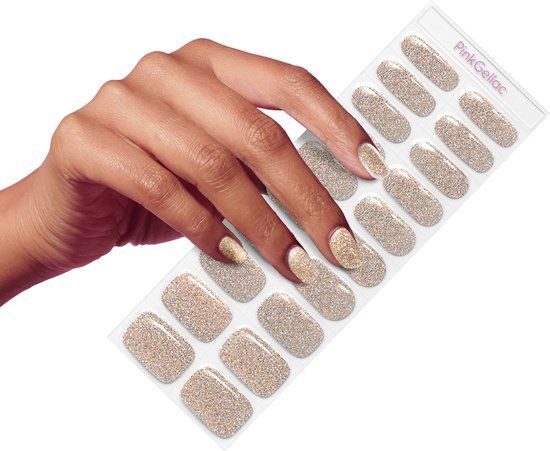 Pink Gellac UV Nagelstickers - Gellak Stickers 0016 Champagne Sparkle