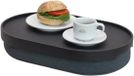 Bosign Laptray – Coussin d'assise antidérapant Curveline – Bois de saule noir – Ovale – Moyen - 39 x 26 x 6,5 cm