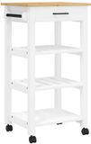 vidaXL Keukentrolley MONZA 48x40x88,5 cm massief grenenhout Wit