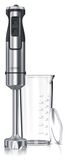 Arendo staafmixer 1000 W, staafblender met 4 messen van roestvrij staal, blender met traploze regeling, turboknoop, afneembaar mengstuk, 600 ml maatbeker met schaalverdeling, zilver-zwart