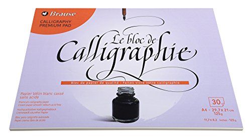 Brause - Ref 96437B - A4 Premium gelijmde kalligrafie pad (30 vellen) - gebroken wit vellum 50% katoenpapier, 125 g/m²